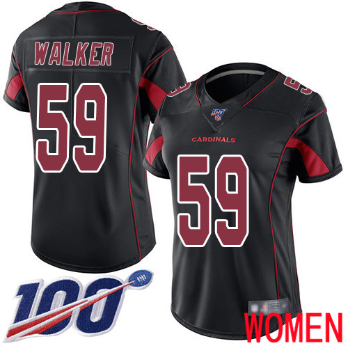 Arizona Cardinals Limited Black Women Joe Walker Jersey NFL Football #59 100th Season Rush Vapor Untouchable